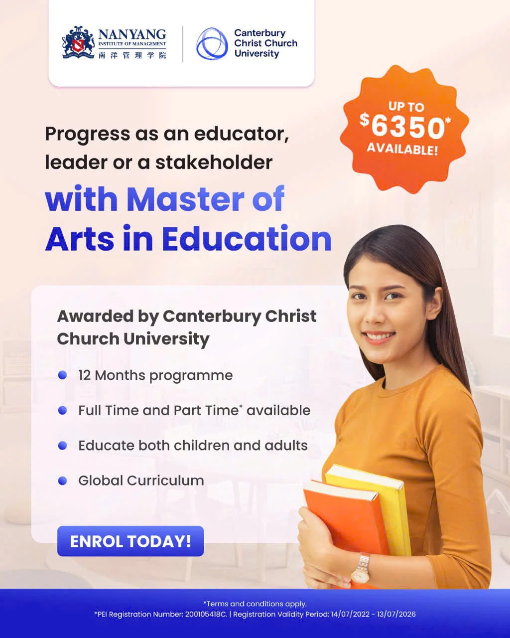 Chương Trình Thạc Sĩ về Giáo Dục tại Singapore – Bằng UK, Học Phí Hỗ Trợ Đến 6.350 SGD