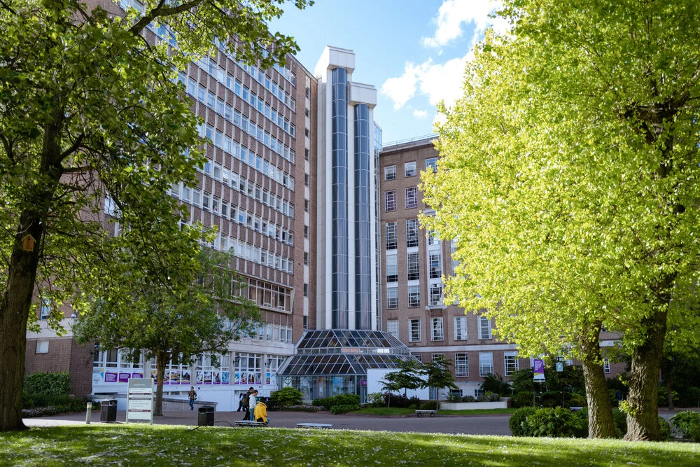 A building with trees in front of itDescription automatically generated