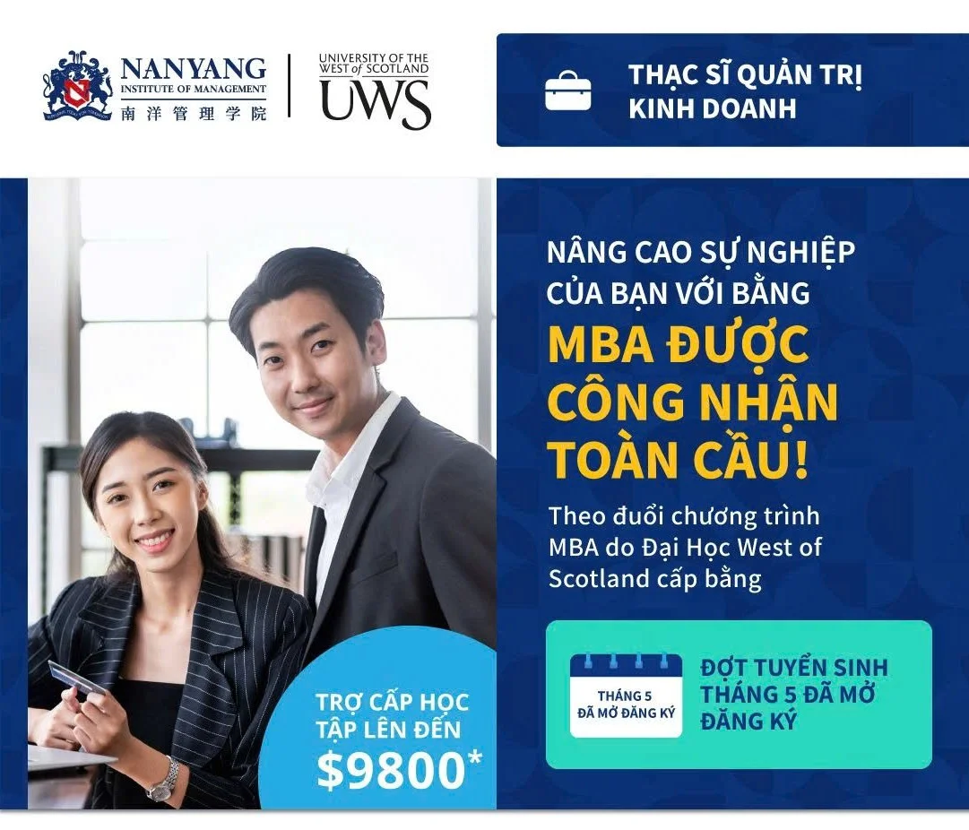 Học Bổng Singapore tại Học viện Quản lý Nanyang - Học bổng lên đến 9,800 SGD